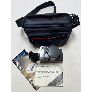 Olympus Infinity SuperZoom 300 35 mm Film Camera Black with Coast Camera Case